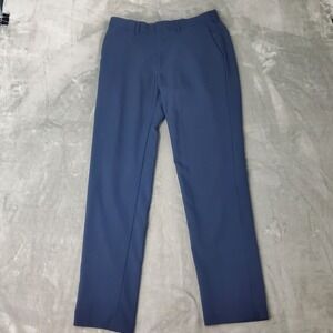 Haggar Mens Premium Comfort Dress Pant Slim Fit Blue 32x32 Flat Front Trousers